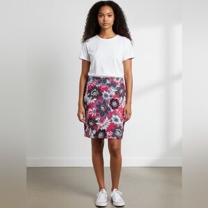 Talbots Red Floral Print Skirt - size 10